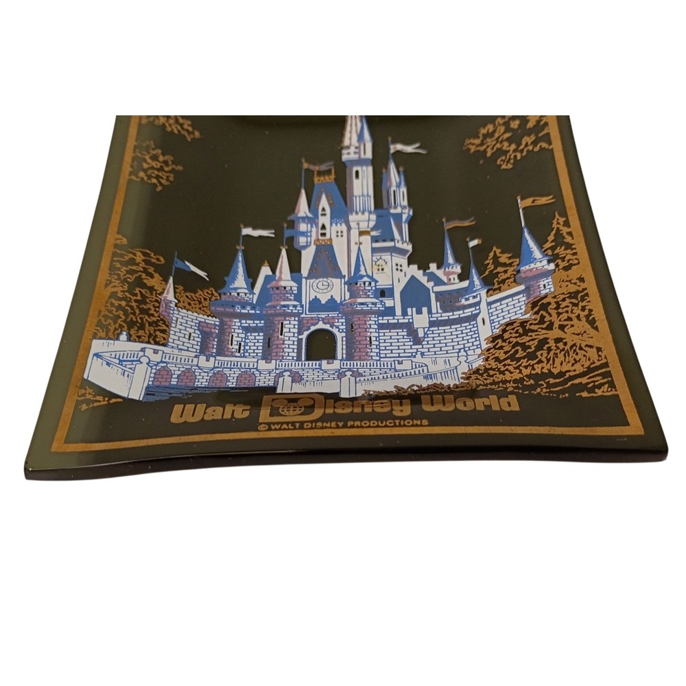 Vintage Disney World Cinderella's Castle Trinket Collectible‎ Gift Tray Glass - Picture 3 of 8